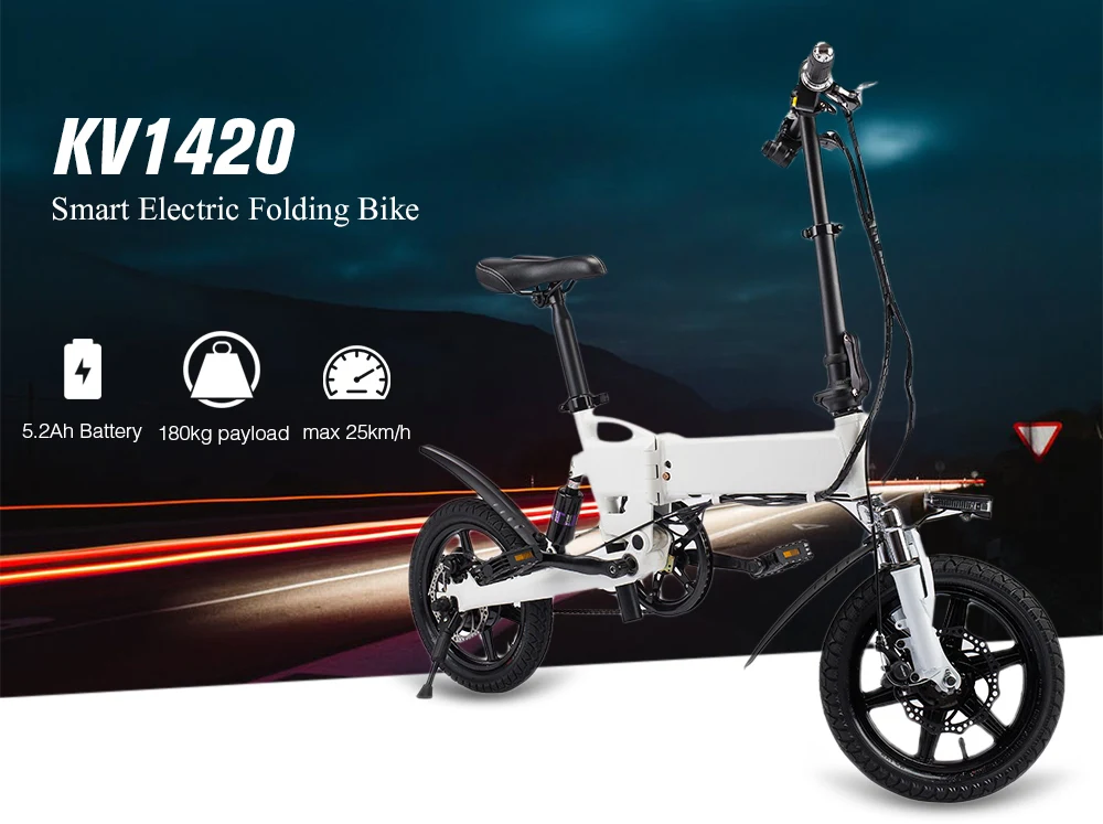 KV1420 Smart Folding Electri Bike Moped Bicycle 250W Motor 5.2Ah Battery / EU Plug / With Double Disc Brakes 65 X 77 X 38cm
KV1420 Smart Folding Electri Bike Moped Bicycle 250W Motor 5.2Ah Battery / EU Plug / With Double Disc Brakes 65 X 77 X 38cm