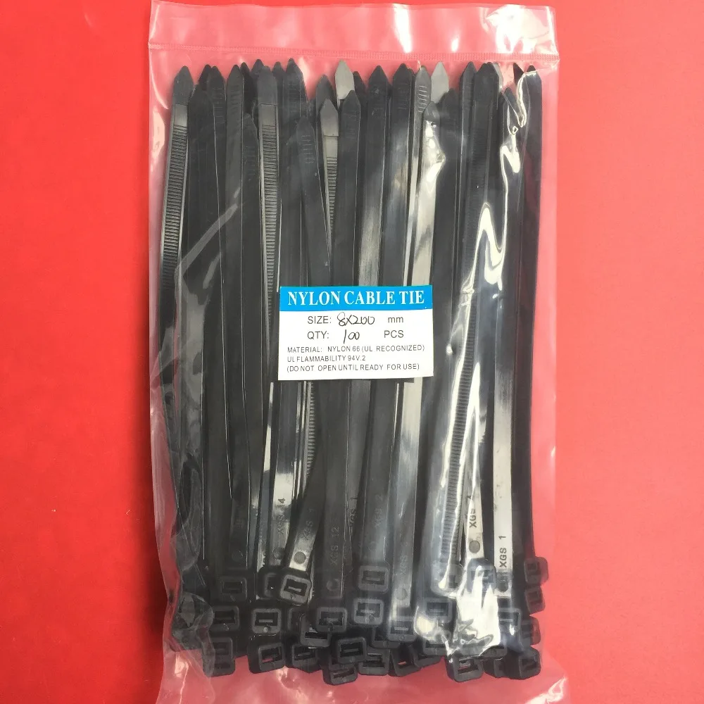 100Pcs/pack 8*200 8x200 High Quality width 7.6mm BlackColor Self-locking Plastic Nylon Cable Ties,Wire Zip Tie
100Pcs/pack 8*200 8x200 High Quality width 7.6mm BlackColor Self-locking Plastic Nylon Cable Ties,Wire Zip Tie