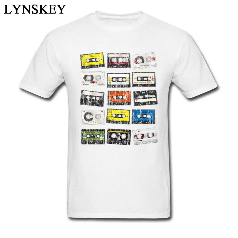 Hot Sale Casual T Shirts O-Neck 100% Cotton Fabric vintage cassettes Student Tops Tees Short Sleeve Summer Fall Casual Sweatshirts vintage cassettes white