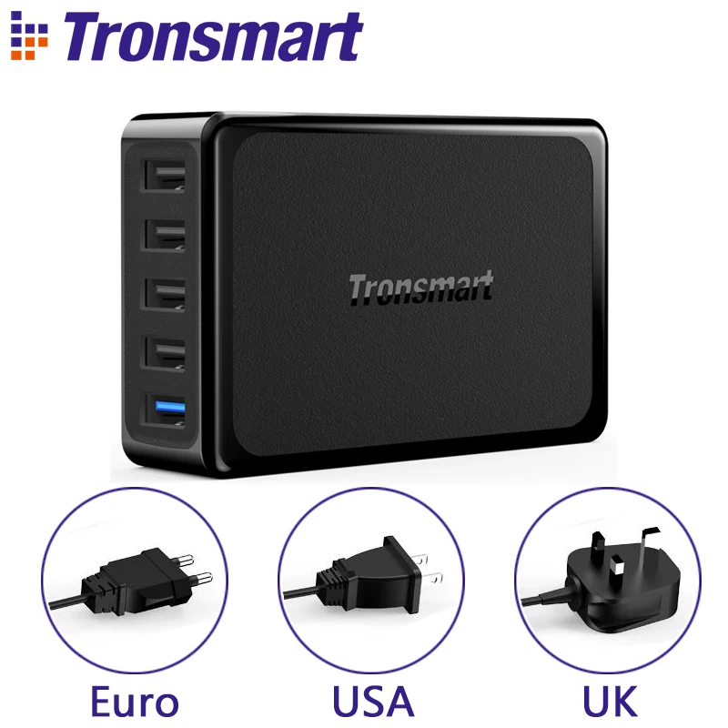 

Tronsmart U5PTA USB Charger Quick Charge 3.0 USB Charger 1 Quick Charge Port & 4 VoltIQ Ports for Phone Tablet EU/US/UK Type