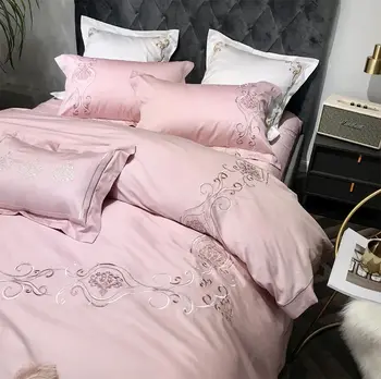 Elegant princess pink bedding set girl,full queen king cotton tribute silk double home textile bedsheet pillow case quilt cover
Elegant princess pink bedding set girl,full queen king cotton tribute silk double home textile bedsheet pillow case quilt cover