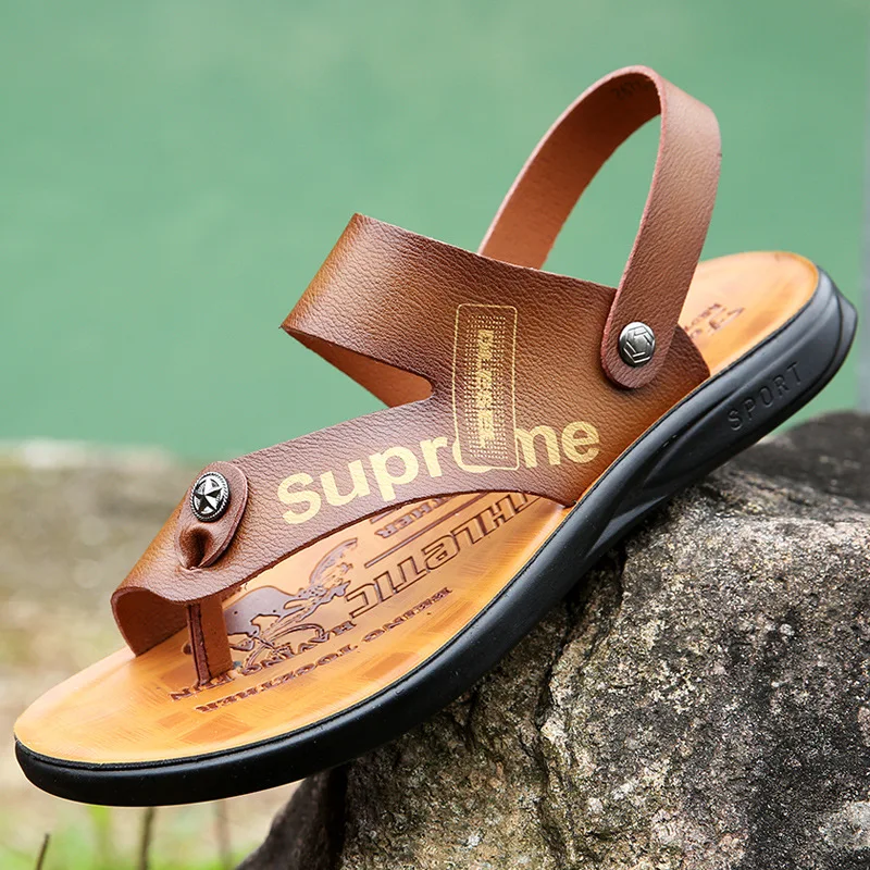 Dwayne Men's Sandals 2019 New Summer Casual Toe Beach Shoes Men's Leather Non-Slip Fashion Flip Flops Slippers Water Shoes
Dwayne Men's Sandals 2019 New Summer Casual Toe Beach Shoes Men's Leather Non-Slip Fashion Flip Flops Slippers Water Shoes