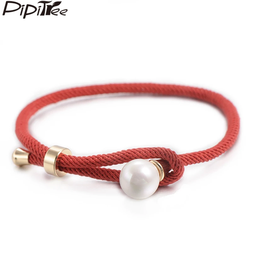 Pipitree Simple Titanium Steel Shell Pearl Bracelets for Women 2019 New Adjustable Red String Cord Charm Bracelet Bangle Jewelry
Pipitree Simple Titanium Steel Shell Pearl Bracelets for Women 2019 New Adjustable Red String Cord Charm Bracelet Bangle Jewelry