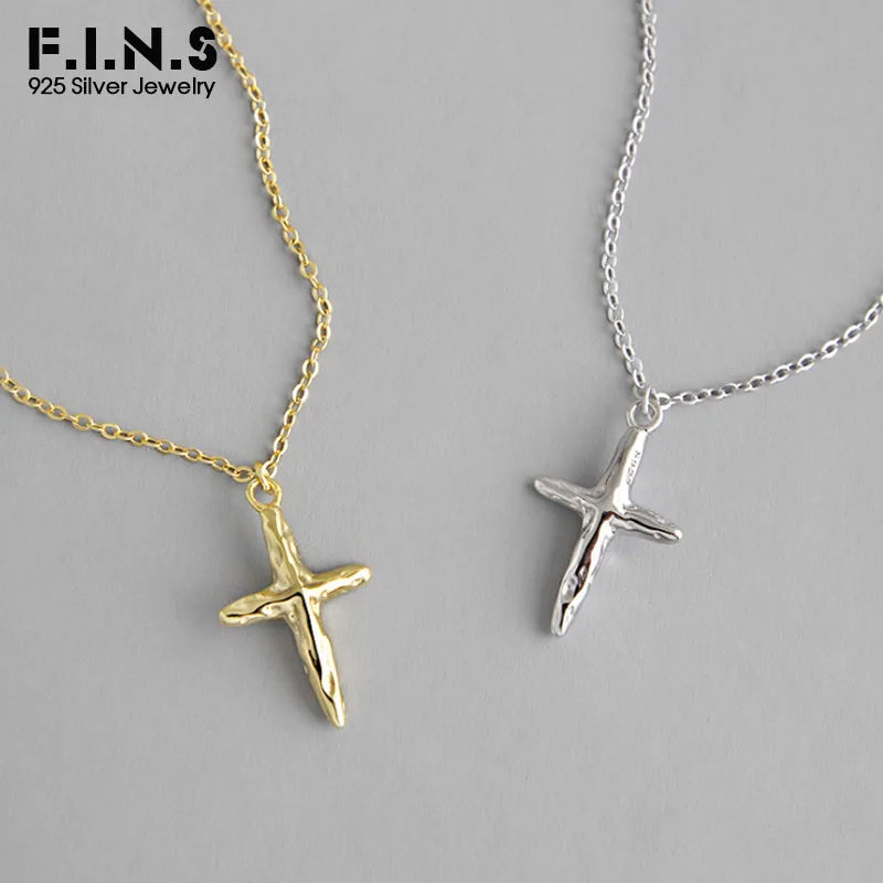 F.I.N.S Religious Style S925 Sterling Silver Necklace INS Korean Two-tone Irregular Concave Cross Female Necklace Clavicle Chain
F.I.N.S Religious Style S925 Sterling Silver Necklace INS Korean Two-tone Irregular Concave Cross Female Necklace Clavicle Chain