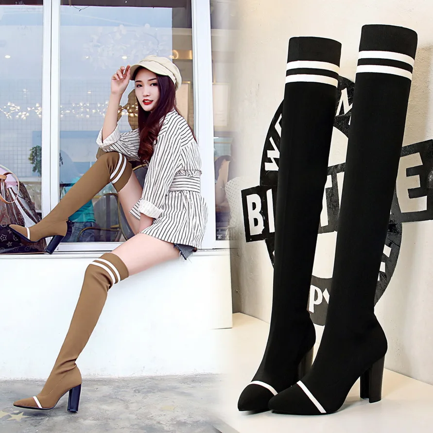 designer luxury brand overknee high heels boots women knitting sock boots women high heels shoes woman Striped thigh high boots
designer luxury brand overknee high heels boots women knitting sock boots women high heels shoes woman Striped thigh high boots