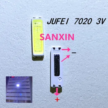 100PCS/Lot Jufei SMD LED 7020 3v 0.7W 240mA Cool white 10000-13000K For TV Backlight Application
100PCS/Lot Jufei SMD LED 7020 3v 0.7W 240mA Cool white 10000-13000K For TV Backlight Application