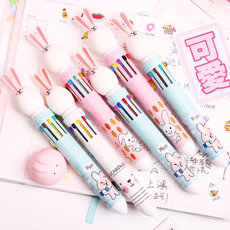 Cute rabbit Creative 10 in 1 multi-colored ballpoint pen push type pen stationery canetas material escolar school supplies
Cute rabbit Creative 10 in 1 multi-colored ballpoint pen push type pen stationery canetas material escolar school supplies