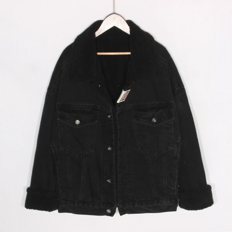 Autumn Winter New Denim Jacket Women Black Lambswool Jeans Jacket Female Korean Big size Loose Casual Basic Coat Women Outerwear
Autumn Winter New Denim Jacket Women Black Lambswool Jeans Jacket Female Korean Big size Loose Casual Basic Coat Women Outerwear
