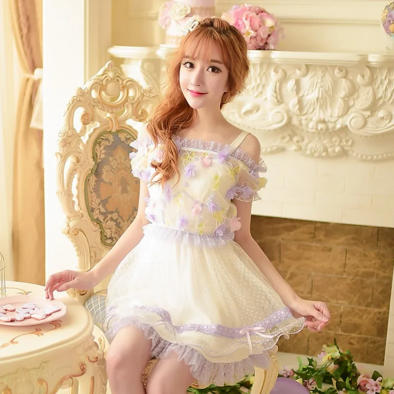 Princess sweet lolita dress Candy rain purple off shoulder sweet flowers overall Net yarn two-piece set lace dress C15AB5823
Princess sweet lolita dress Candy rain purple off shoulder sweet flowers overall Net yarn two-piece set lace dress C15AB5823