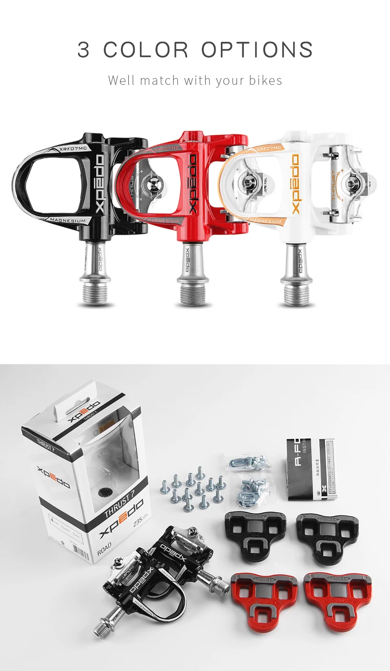 XPEDO SPD SL Bike Pedals color options and package XPEDO SPD SL Bike Pedals color options and package