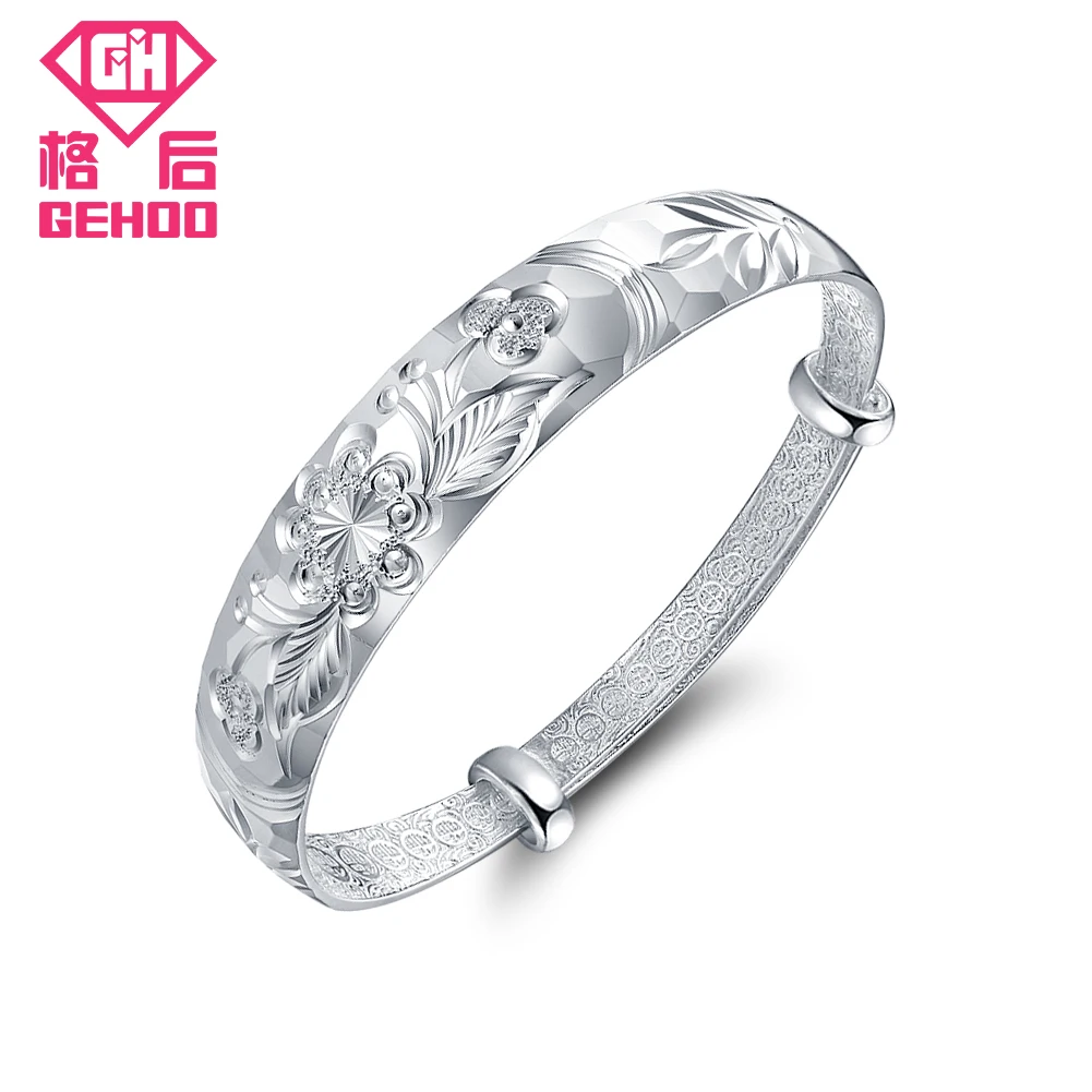 GEHOO Chinese Style Wealth Blessing Flowers 999 Sterling Silver 13mm Adjustable Cuffs Charm Bracelets Bangle for Women Jewelry
GEHOO Chinese Style Wealth Blessing Flowers 999 Sterling Silver 13mm Adjustable Cuffs Charm Bracelets Bangle for Women Jewelry
