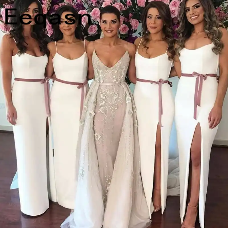 white bridesmaid dresses