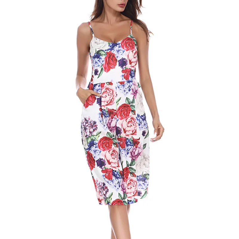 Women Summer Leisure Sexy V Neck Spaghetti Strap Backless Chiffon Boho Style Printed Floral Wide Leg Jumpsuits SJ2491E
Women Summer Leisure Sexy V Neck Spaghetti Strap Backless Chiffon Boho Style Printed Floral Wide Leg Jumpsuits SJ2491E