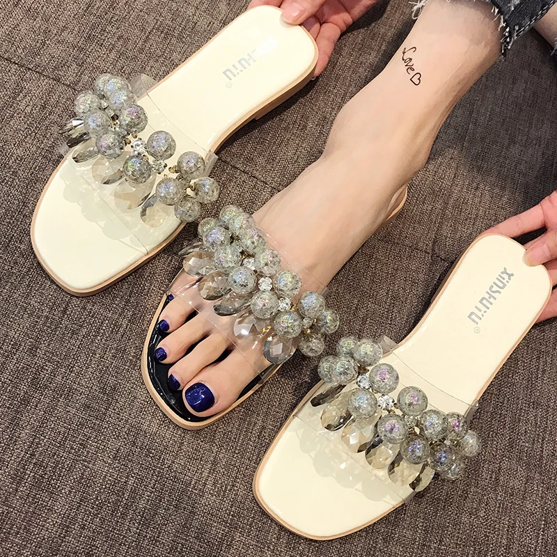 Women Crystal Slippers Flat Heel Slippers Summer Sandals Shoes Handmade Bohemia Crystal Female Outdoor beach Slides big size 43
Women Crystal Slippers Flat Heel Slippers Summer Sandals Shoes Handmade Bohemia Crystal Female Outdoor beach Slides big size 43