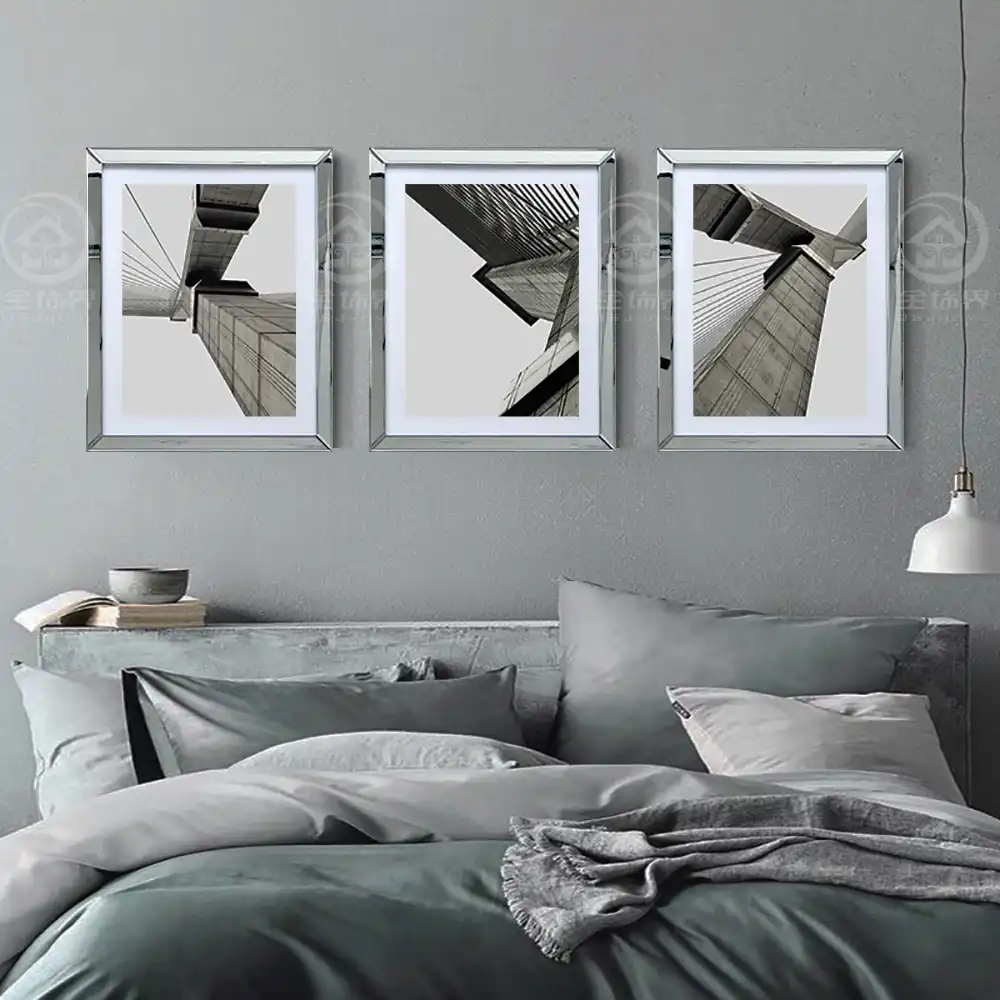 Wall Mirrored Picture Frames Modern Rectangle Combination Photo