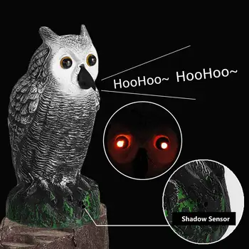 SGODDE Fake Owl Decoy Deterrent Garden Decor 3 Switch Modes Resin+Plastic Owl With Glowing Eyes to Protect Plants 26.5x13cm
SGODDE Fake Owl Decoy Deterrent Garden Decor 3 Switch Modes Resin+Plastic Owl With Glowing Eyes to Protect Plants 26.5x13cm