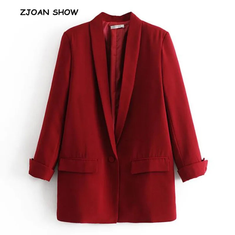 2019 Spring Woman Boyfriend Candy Solid Color Roll up Cuff Blazer Shawl Collar Single button Loose Suit Jacket Coat Outerwear
2019 Spring Woman Boyfriend Candy Solid Color Roll up Cuff Blazer Shawl Collar Single button Loose Suit Jacket Coat Outerwear