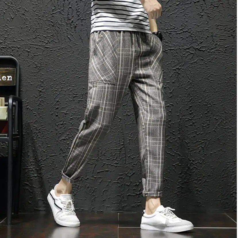 2019 New style Fashion Male autumn slim fit Elastic waistline Casual pants/Male High quality Ankle-Length grid Haroun pants
2019 New style Fashion Male autumn slim fit Elastic waistline Casual pants/Male High quality Ankle-Length grid Haroun pants