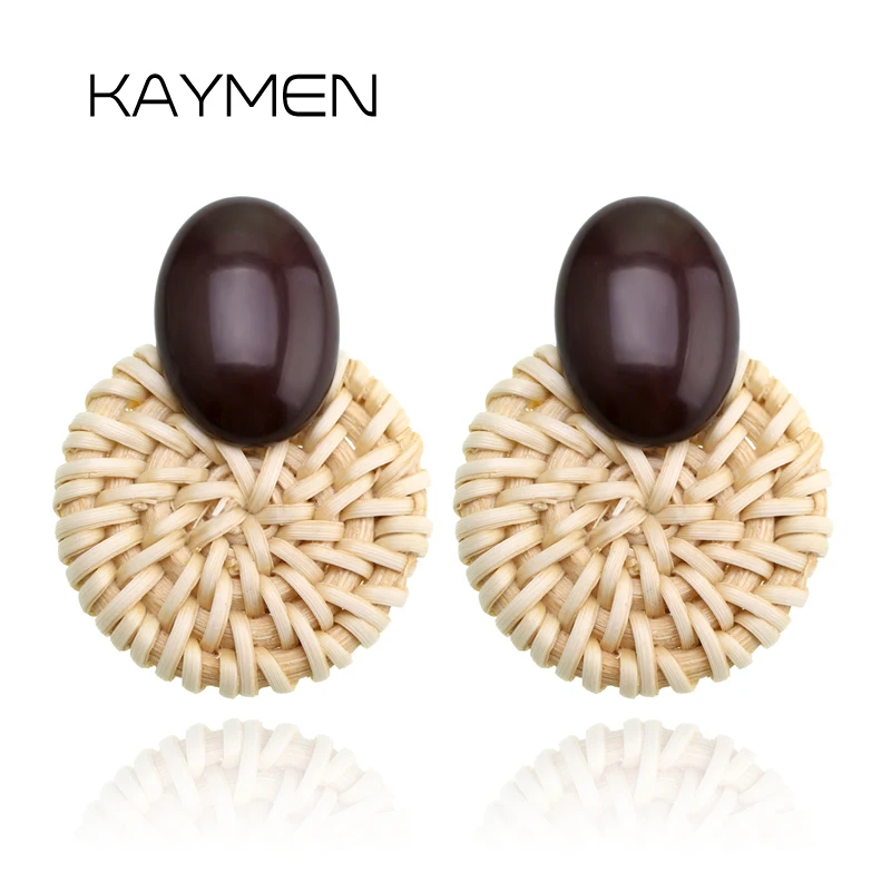 New Fashion Round Rattan Weaving Handicraft and Resin Fashion Stud Earrings for Girls 4 Colors Nice Colorful Party Earrings
New Fashion Round Rattan Weaving Handicraft and Resin Fashion Stud Earrings for Girls 4 Colors Nice Colorful Party Earrings