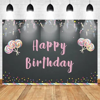 Sweet Happy Birthday Photography Backdrops for Children Baby Party Banner Photo Background Lollipop Colorful Star Black Backdrop
Sweet Happy Birthday Photography Backdrops for Children Baby Party Banner Photo Background Lollipop Colorful Star Black Backdrop