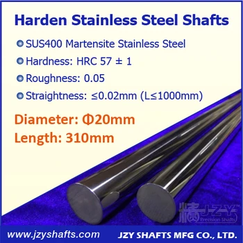Dia 20mm L310mm 3pcs/lot hardened linear round bar sus400 stainless quenched rail shaft smooth high roughness Ra 0.05 and Ra 0.2 
Dia 20mm L310mm 3pcs/lot hardened linear round bar sus400 stainless quenched rail shaft smooth high roughness Ra 0.05 and Ra 0.2