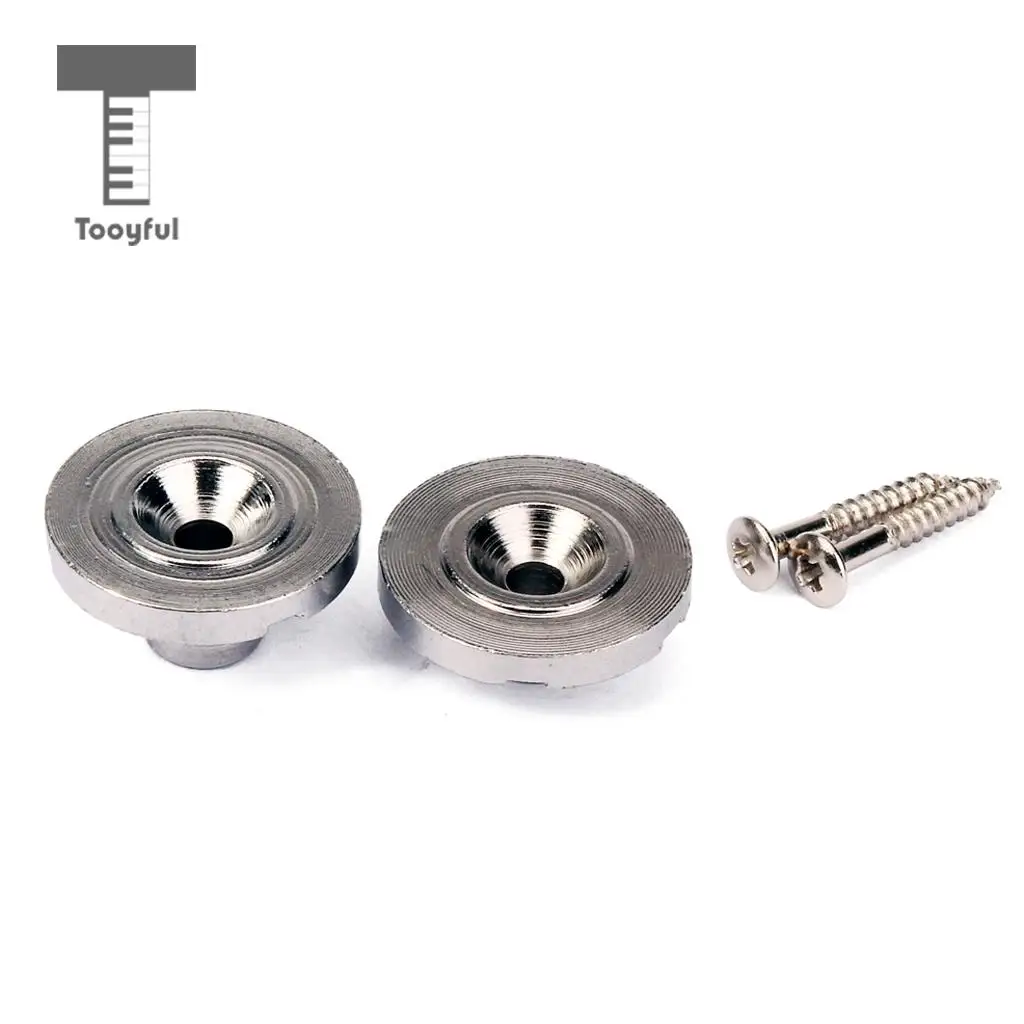 2pcs Steel Guitar String Trees Retainer Buckle Bass Accessory with Screw Guide for Electric Bass Guitar Parts Replacement Chrome