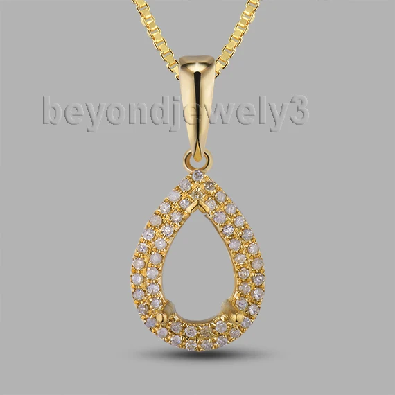 Новинка! Свадебные ювелирные изделия 18Kt желтое золото груша 5х8 мм полукрепление