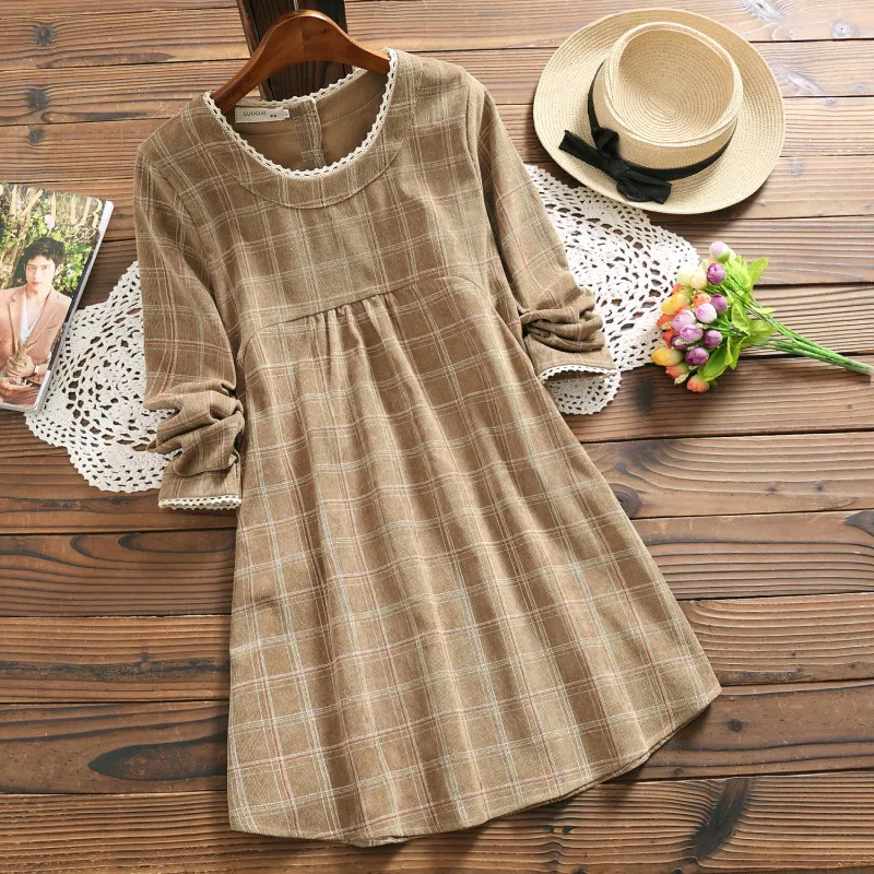 Spring plus size mori girl plaid dress 2019 new style women corduroy long sleeve vintage dress
Spring plus size mori girl plaid dress 2019 new style women corduroy long sleeve vintage dress