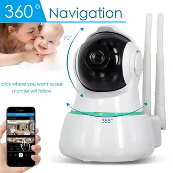 Baby Monitor Two-Way Audio IR Night Vision Security Camera 1080P Wifi Pet provides wider view angle with horizontal 355 degree
Baby Monitor Two-Way Audio IR Night Vision Security Camera 1080P Wifi Pet provides wider view angle with horizontal 355 degree