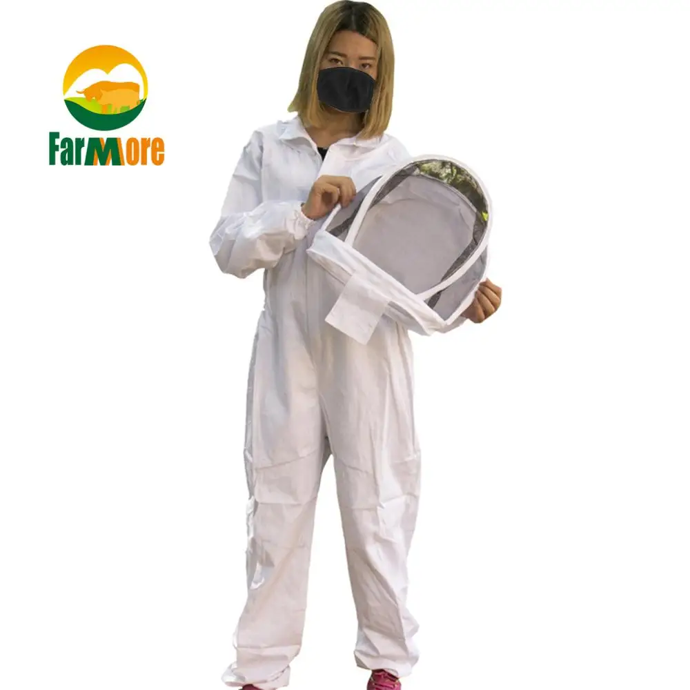 

White Anti Bee Suit Cotton Full Beekeeper Protective Dress Camouflage Beekeeping Clothing Tools Bee Suit Coveralls Equipment