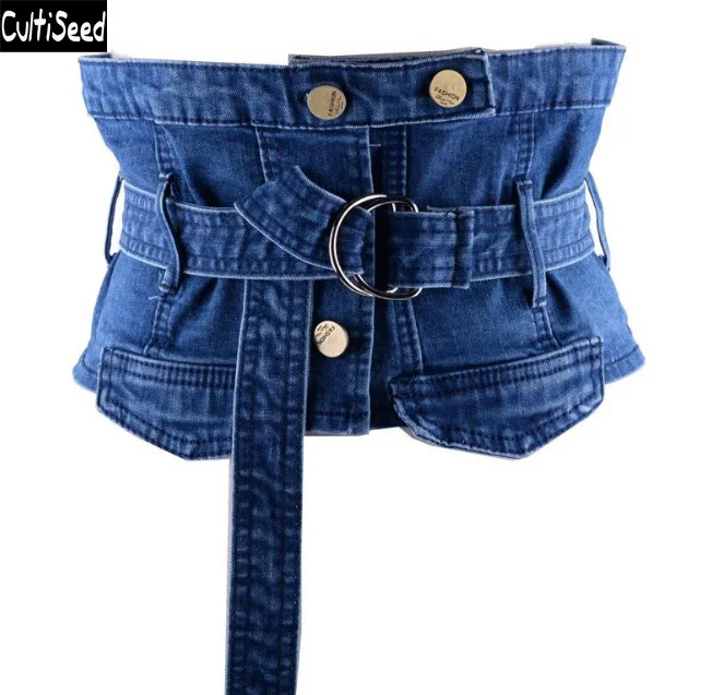 Elastic Denim Jeans Button Female Decorative Wide Belt Cummerbunds Lady Dress Wide Waistbands New Fashion Stretch Wide Waist
Elastic Denim Jeans Button Female Decorative Wide Belt Cummerbunds Lady Dress Wide Waistbands New Fashion Stretch Wide Waist