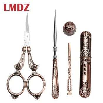 LMDZ 5Pcs Exquisite Vintage Scissors Set Scissors+Needle Storage Tube+Awl+Needle Thread+Thimble Retro Sewing Scissors
LMDZ 5Pcs Exquisite Vintage Scissors Set Scissors+Needle Storage Tube+Awl+Needle Thread+Thimble Retro Sewing Scissors