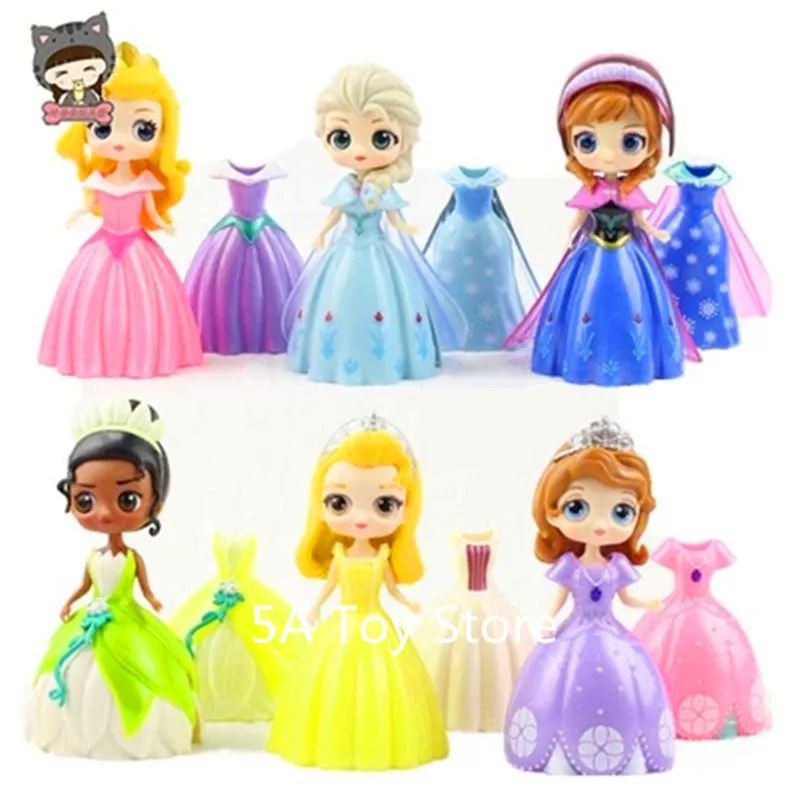 12PCS/Lot Magiclip Princess Elsa Anna Sofia Amber Aurora Tiana With Magic Clip Dress PVC Action Figure Collection Model Toys
12PCS/Lot Magiclip Princess Elsa Anna Sofia Amber Aurora Tiana With Magic Clip Dress PVC Action Figure Collection Model Toys