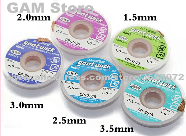 Desoldering Wire GOOT Wick Dispenser Tin Suction Wire Braid For Precision PCB RMA Tin Remove CP-2015 3015/1515/2515/3515
Desoldering Wire GOOT Wick Dispenser Tin Suction Wire Braid For Precision PCB RMA Tin Remove CP-2015 3015/1515/2515/3515