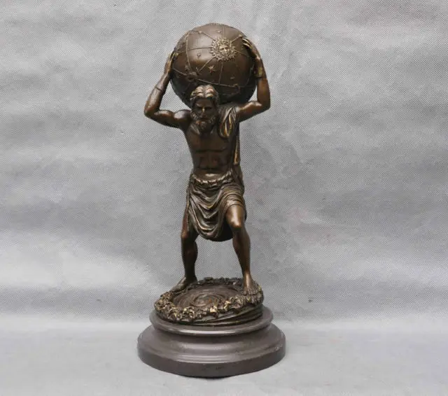 Greek Myth God Atlas Man Carry Globe Ball Art Sculpture Statue cigarette lighter cooking tools Decoration 100% Brass Bronze
Greek Myth God Atlas Man Carry Globe Ball Art Sculpture Statue cigarette lighter cooking tools Decoration 100% Brass Bronze