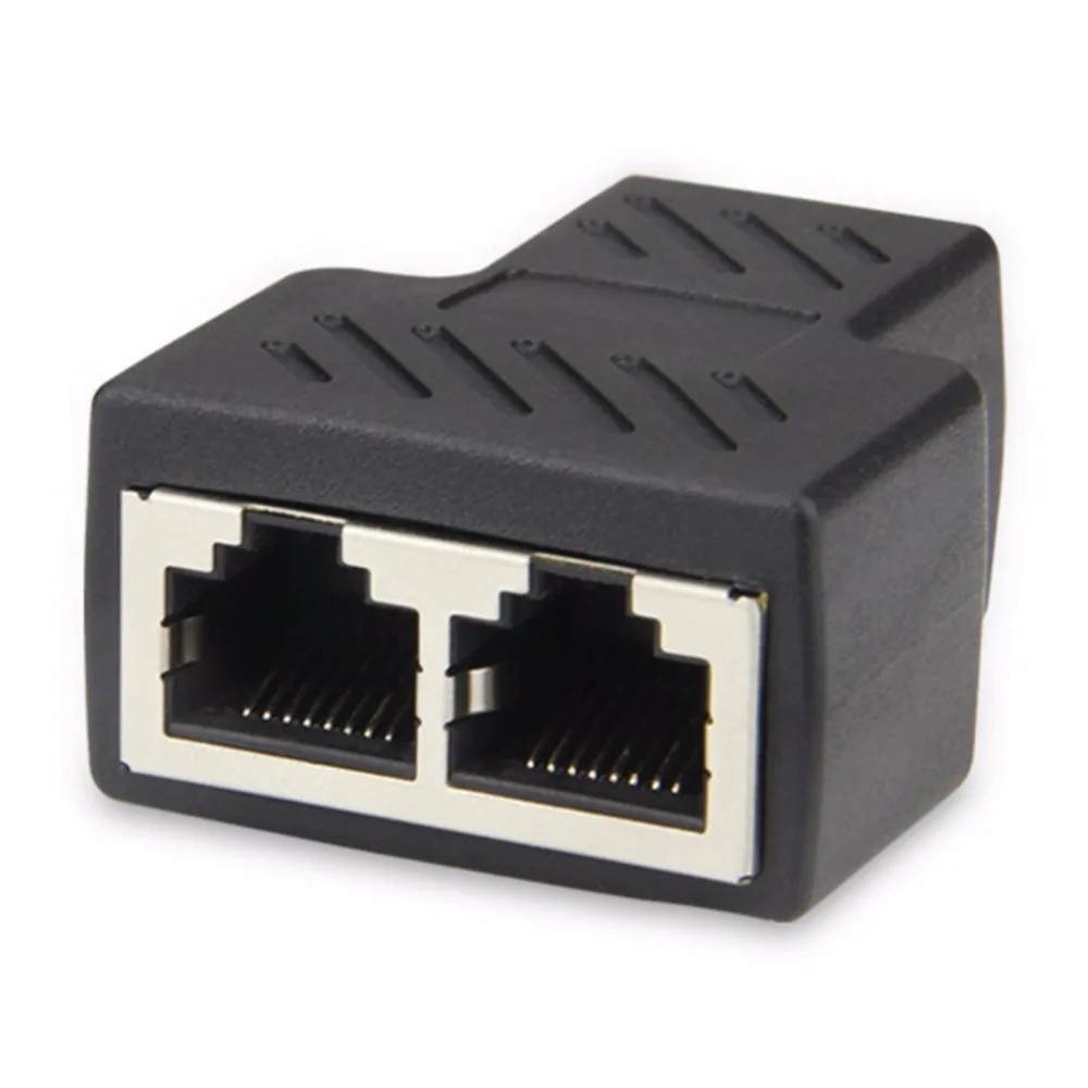 2PCS RJ45 Ethernet LAN Network Y Splitter 3 Ports Coupler Connector 1 To 2 Socket Splitter Connector Female Socket Network Plug 
2PCS RJ45 Ethernet LAN Network Y Splitter 3 Ports Coupler Connector 1 To 2 Socket Splitter Connector Female Socket Network Plug