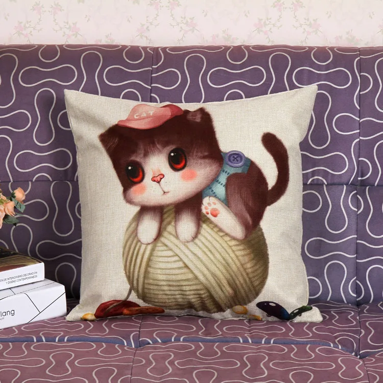 Cute Cat Printed Square Linen Throw Pillow Case Pillow Cover Waist Cushion Home Animal Cartoon 45*45cm High Qulity
Cute Cat Printed Square Linen Throw Pillow Case Pillow Cover Waist Cushion Home Animal Cartoon 45*45cm High Qulity