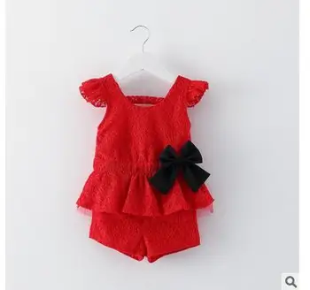 Children's clothes 2016 hot style lace fly princess sleeve shorts two-piece lovely bowknot baby clothes
Children's clothes 2016 hot style lace fly princess sleeve shorts two-piece lovely bowknot baby clothes