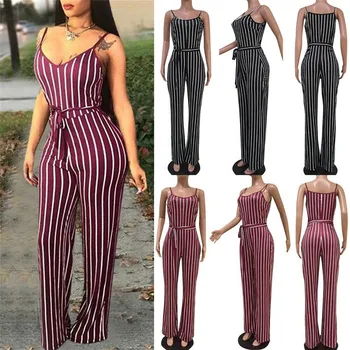 HIRIGIN Women Strappy Holiday Jumpsuit Striped Wide Leg Cotton Long Romper Summer Party Playsuit
HIRIGIN Women Strappy Holiday Jumpsuit Striped Wide Leg Cotton Long Romper Summer Party Playsuit