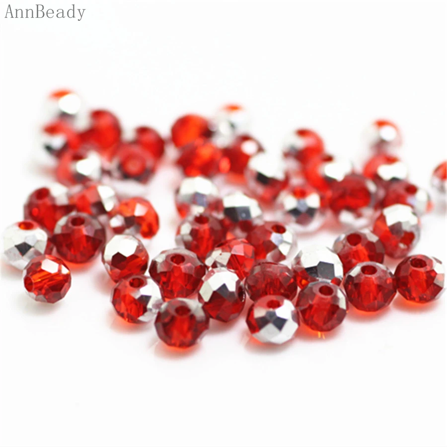 AnnBeady Red silver Color 3*4mm 145pcs Rondelle Austria faceted Crystal Glass Beads Loose Spacer Beads For Jewelry Making
AnnBeady Red silver Color 3*4mm 145pcs Rondelle Austria faceted Crystal Glass Beads Loose Spacer Beads For Jewelry Making