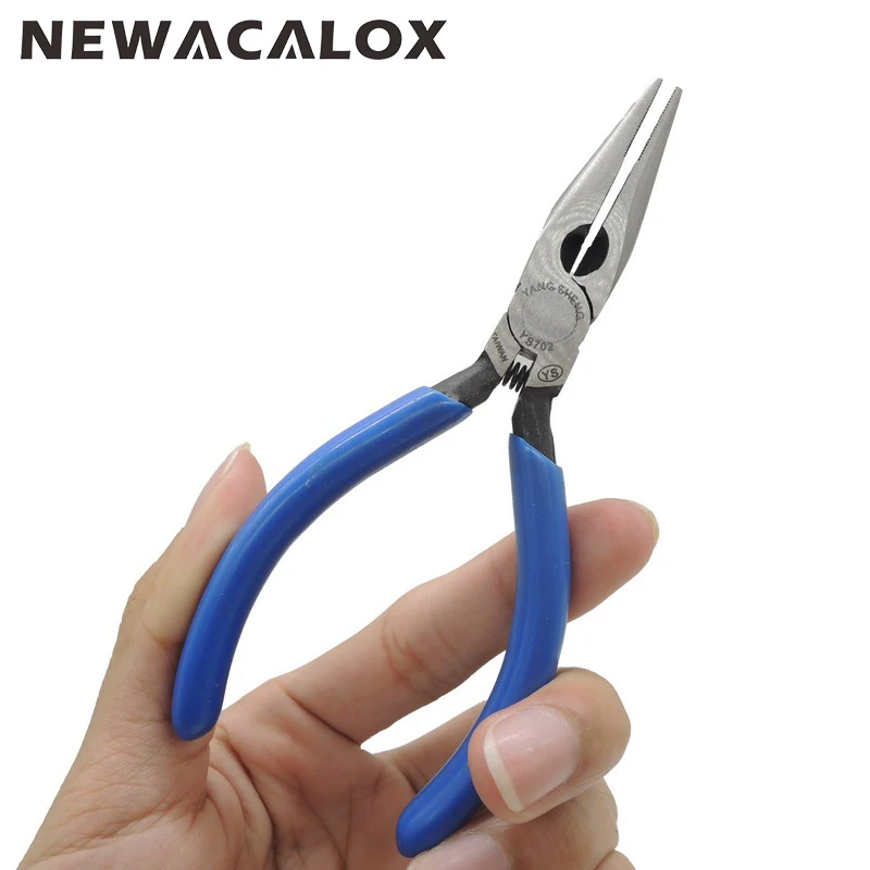 NEWACALOX DIY Sub-Miniature Long Nose Pliers with Cutting Edges Slip Resistant Jaws Hand Tools 5 Inch
NEWACALOX DIY Sub-Miniature Long Nose Pliers with Cutting Edges Slip Resistant Jaws Hand Tools 5 Inch