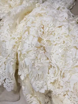 White Color African Lace Fabric 2018 Embroidered Nigerian Beaded Laces Fabric High Quality French Tulle Lace Fabric For Women
White Color African Lace Fabric 2018 Embroidered Nigerian Beaded Laces Fabric High Quality French Tulle Lace Fabric For Women