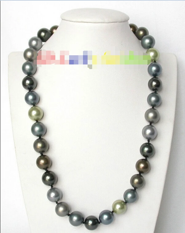 18" 12mm round black Gray green Multicolor south sea shell pearls necklace J814 @^Noble style Natural Fine jewe FREE SHIPPING ##
18" 12mm round black Gray green Multicolor south sea shell pearls necklace J814 @^Noble style Natural Fine jewe FREE SHIPPING ##