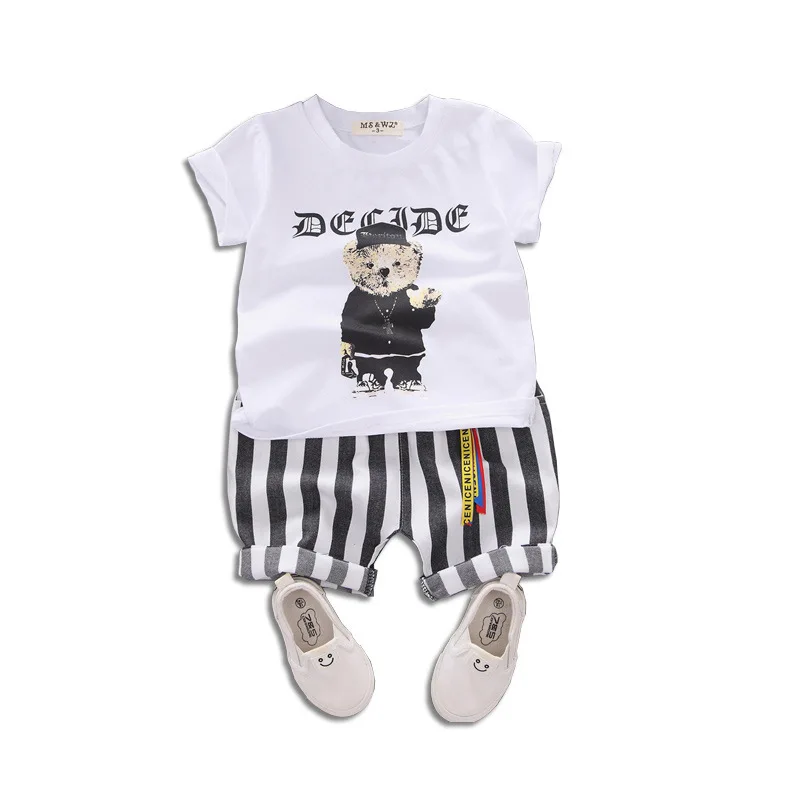 Boys set 2019 summer children cartoon short sleeve baby casual striped shorts two-piece set 1-4 years old kids clothing
Boys set 2019 summer children cartoon short sleeve baby casual striped shorts two-piece set 1-4 years old kids clothing
