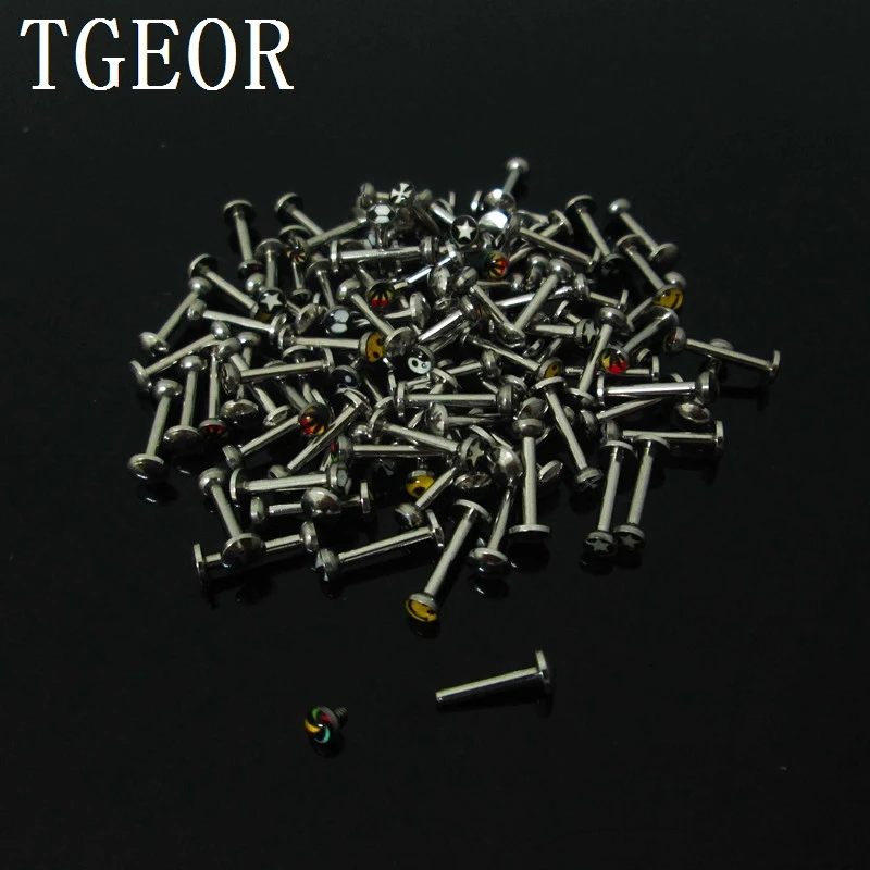 Hot wholesale 16G 100pcs multi patterns print surgical Stainless Steel internally thread lip piercing labret ring free shipping
Hot wholesale 16G 100pcs multi patterns print surgical Stainless Steel internally thread lip piercing labret ring free shipping