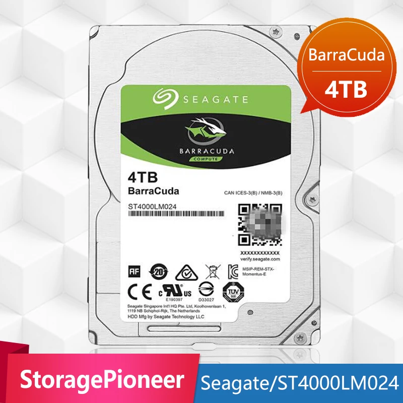 

Seagate 4TB Internal HDD Notebook Hard Disk Drive 15mm 5400RPM SATA 6Gb/s 128MB Cache 2.5-inch For Laptop ST4000LM024