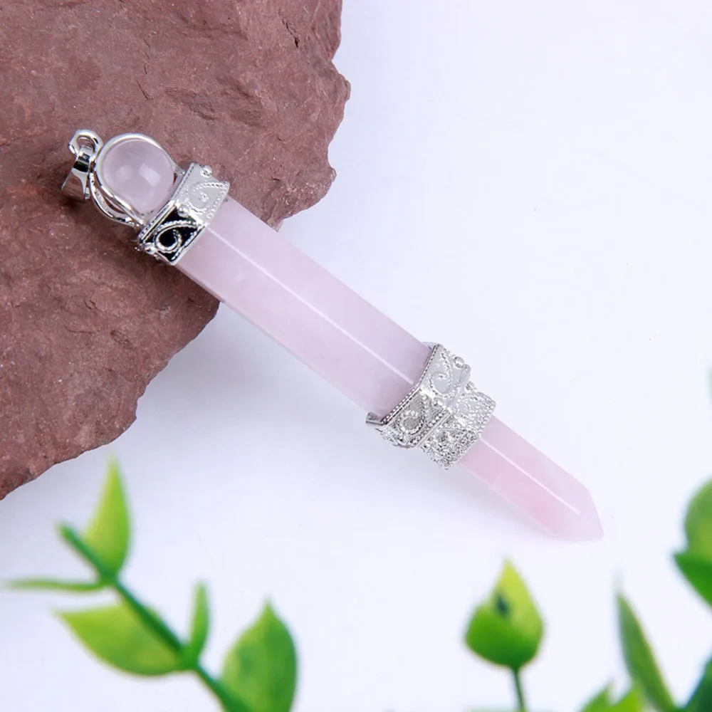 yaye Natural Rose Quartz Stone Pink Crystal Roller Ball Point Hexagon Column Scepter Pendant Silver Plated Charm Ornament 1pc
yaye Natural Rose Quartz Stone Pink Crystal Roller Ball Point Hexagon Column Scepter Pendant Silver Plated Charm Ornament 1pc