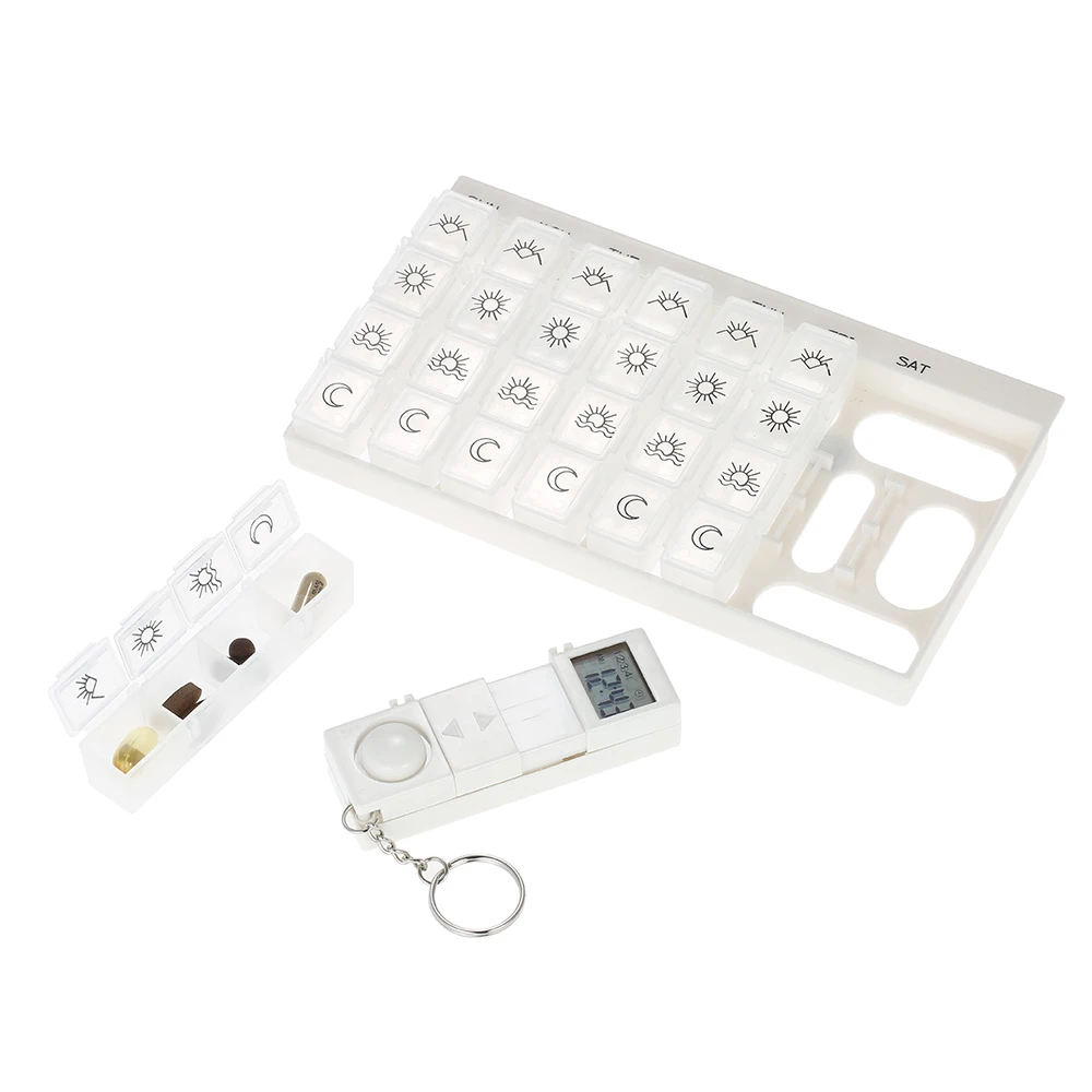LED Light Timer Pill Reminder Box Organizer Detachable 7-Day Pill Reminder 4 Groups Alarm Colok Medicine Pill Container Tool
LED Light Timer Pill Reminder Box Organizer Detachable 7-Day Pill Reminder 4 Groups Alarm Colok Medicine Pill Container Tool