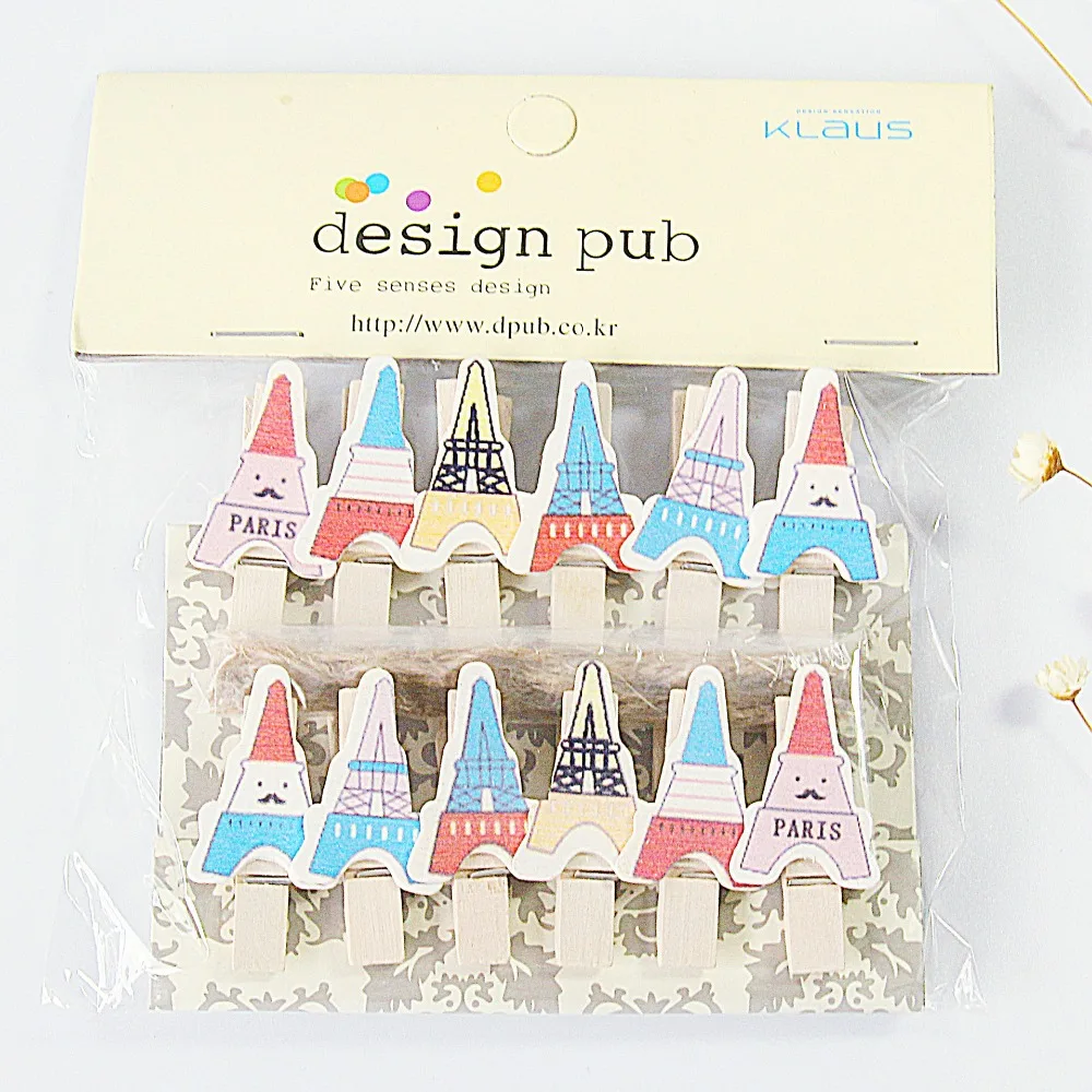 12 pcs/lot Kawaii Eiffel Tower Cartoon Wooden Clip Photo paper Clothespin Craft Clips Party Decoration Clip with Hemp Rope
12 pcs/lot Kawaii Eiffel Tower Cartoon Wooden Clip Photo paper Clothespin Craft Clips Party Decoration Clip with Hemp Rope