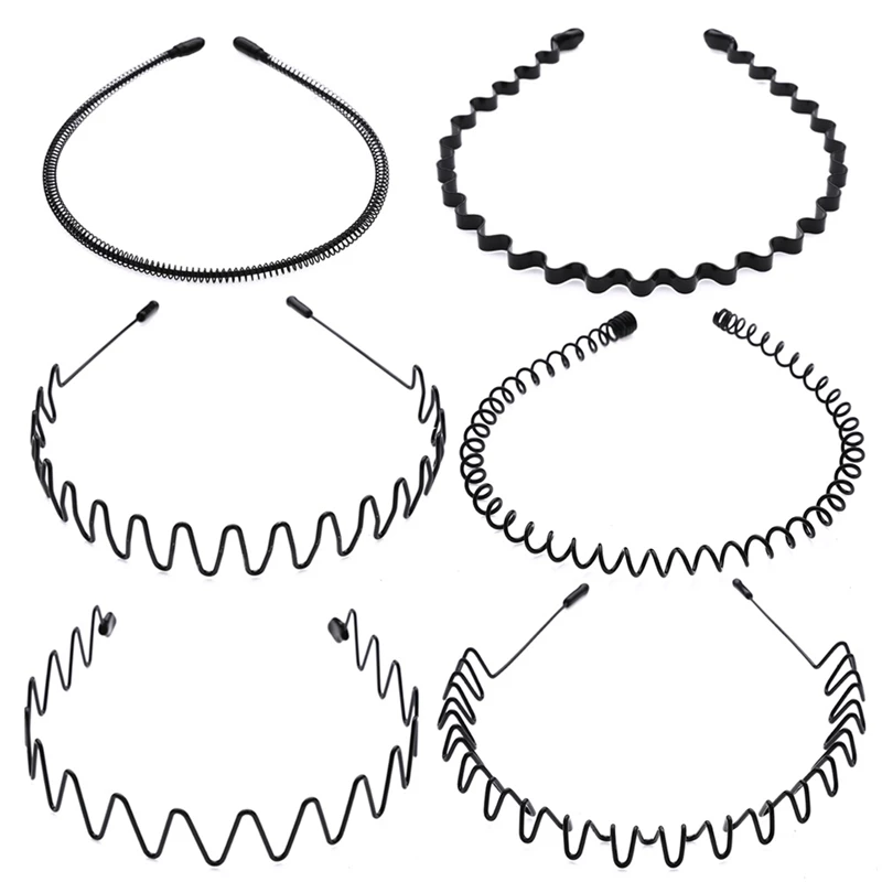 Men Black Wavy Headbands Metal Invisible Hair Hoop Sport Headband Hair Band Hair Accessories Headdress
Men Black Wavy Headbands Metal Invisible Hair Hoop Sport Headband Hair Band Hair Accessories Headdress